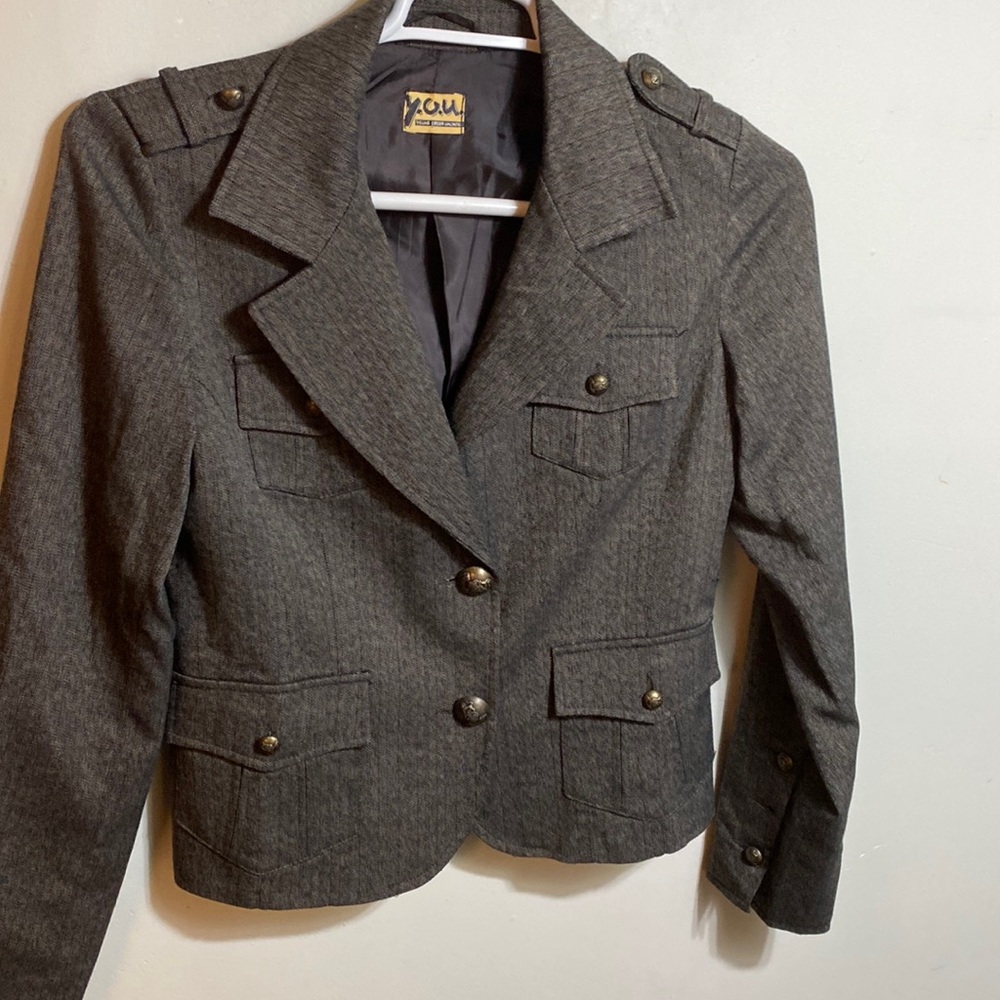 Y.o.u European brand military cargo blazer